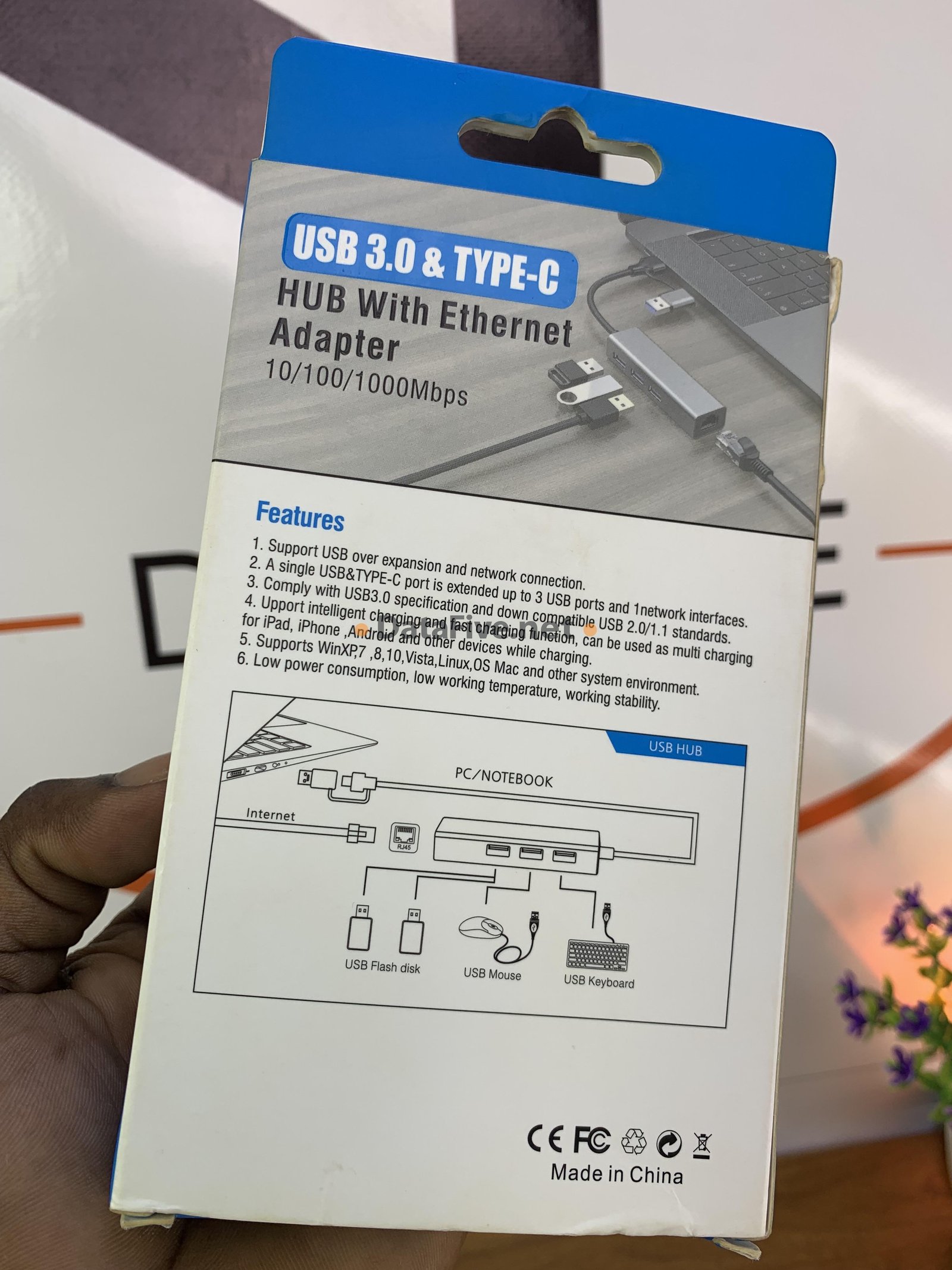 Adapteur 3 Ports __ 1RJ45 (Type C et USB) - photo 2