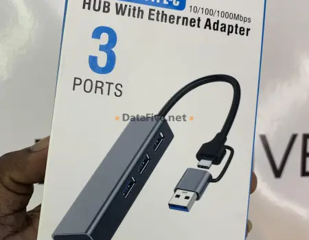 Adapteur 3 Ports __ 1RJ45 (Type C et USB)